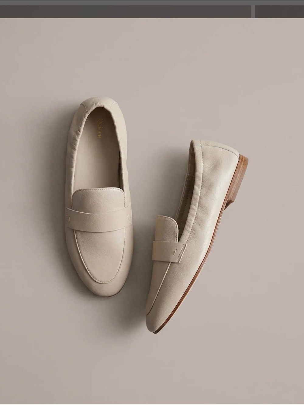 Quince Cream Leather Loafers
